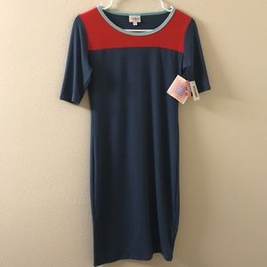 LuLaRoe women's dress XS in blue and pink